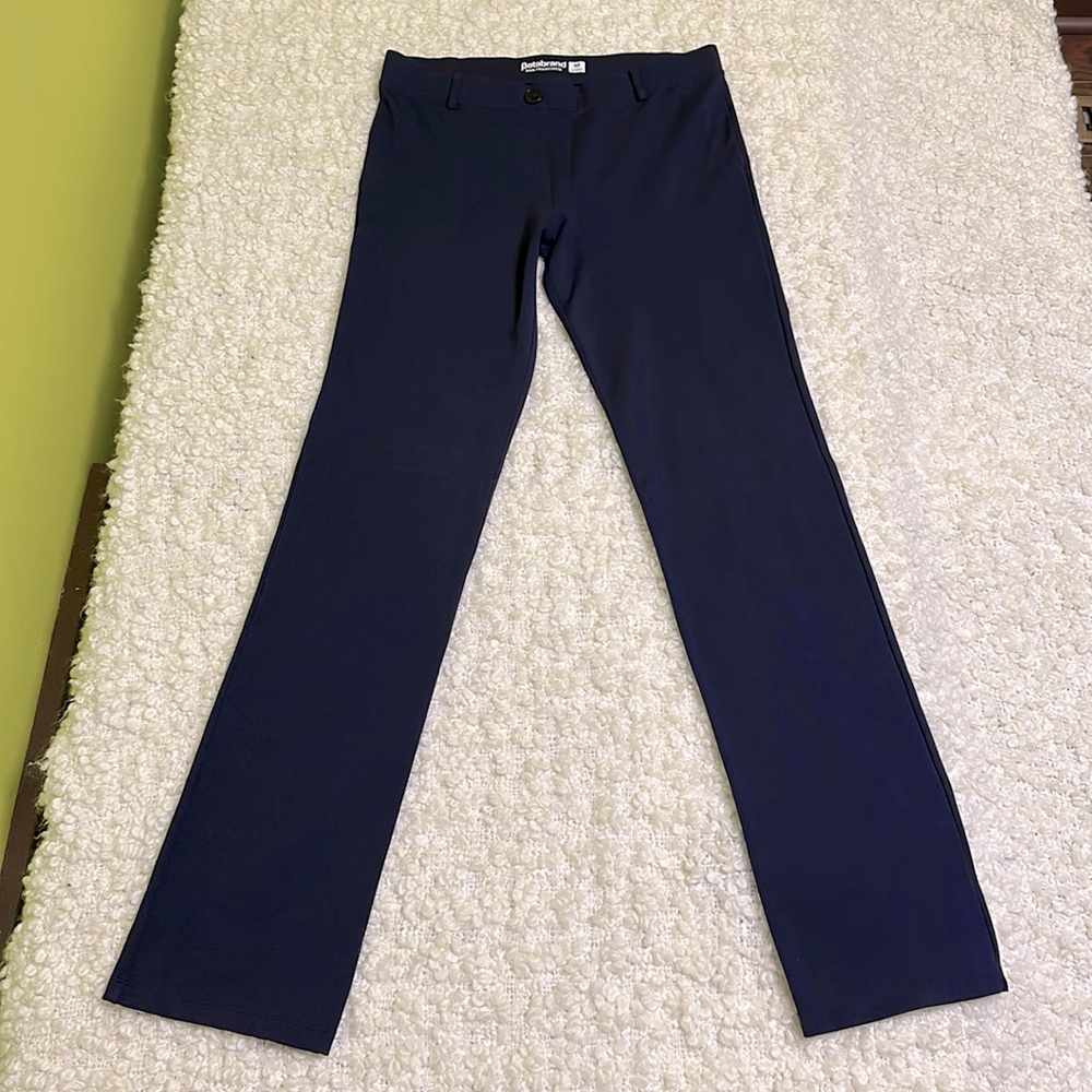 Betabrand Navy Straight Leg Pull On Pants Sz M Long